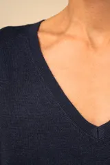 Jersey ecorresponsable cuello de pico de lyocell mujer