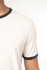 Camiseta ringer ecorresponsable con ribetes contrastados efecto lavado hombre