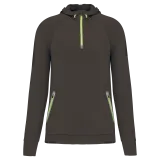 Sudadera deportiva capucha 1/4 cremallera unisex