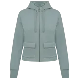 Sudadera ecorresponsable con cremallera y capucha French Terry mujer