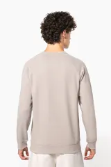 Sudadera algodón orgánico con cuello redondo y mangas raglán de hombre