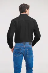 Camisa Popelina de algodón puro manga larga hombre