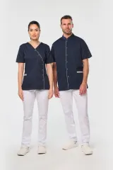Blusa polialgodón con botones a presión mujer