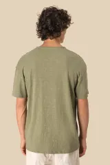 Camiseta ecorresponsable cuello slub y hombros caídos hombre