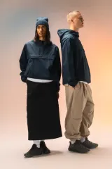 Chaqueta cortavientos impermeable ecorresponsable 1/4 cremallera unisex