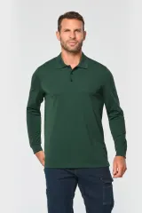 Polo Antibacteriano manga larga hombre