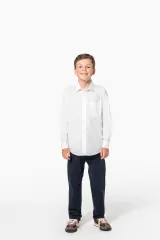 Camisa popelina manga larga niños