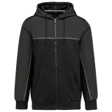 Chaqueta felpa bicolor con capucha y cremallera ecorresponsable unisex