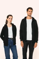 Chaqueta con cremallera y capucha mujer