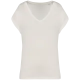 Camiseta ecorresponsable holgada con cuello de pico mujer