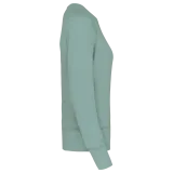 Sudadera algodón orgánico con cuello redondo y mangas raglan de mujer