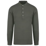Camisa cuello mao efecto lavado de lino hombre