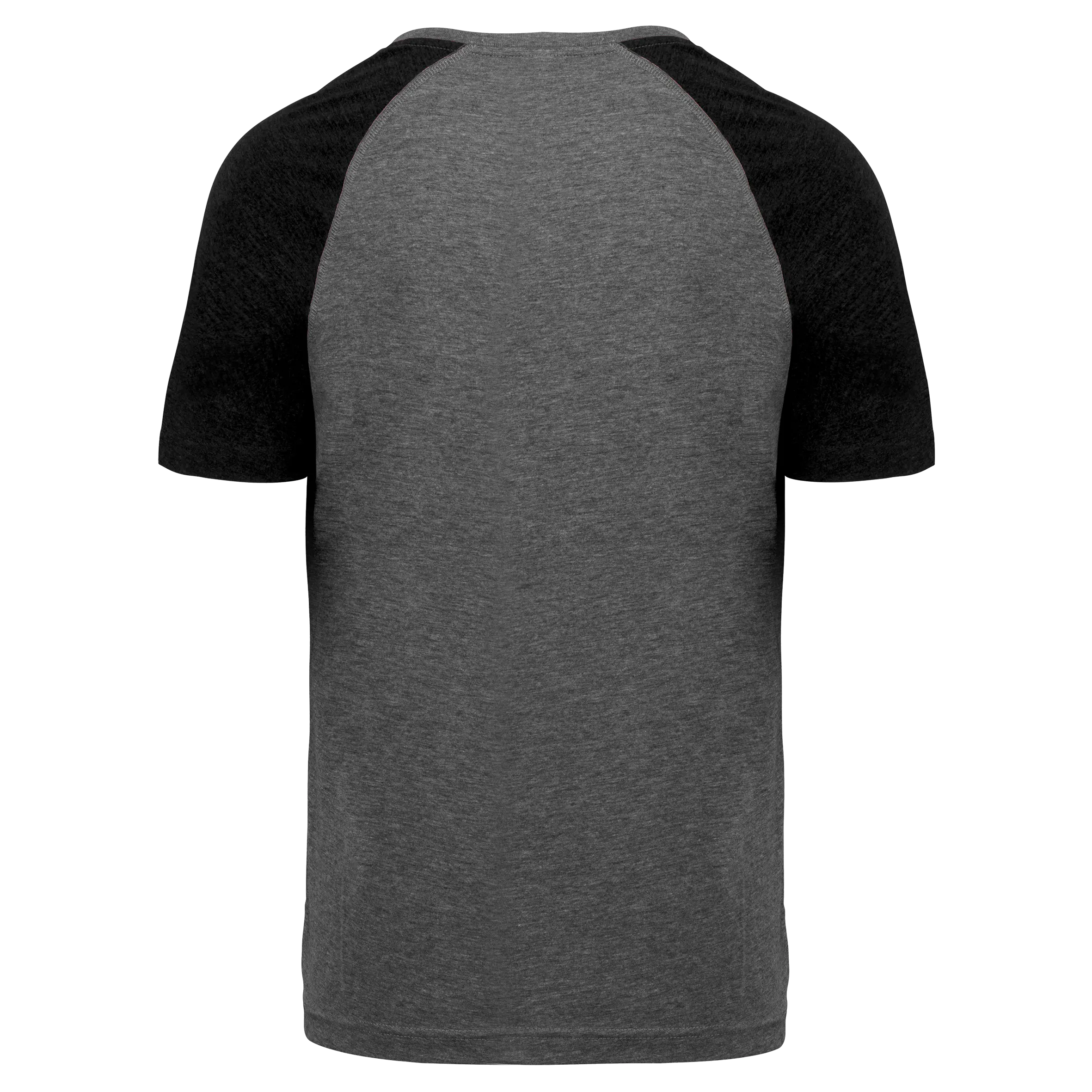 Camiseta bicolor triblend de deporte manga corta adulto