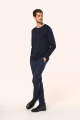 Camiseta Supima® cuello redondo manga larga hombre