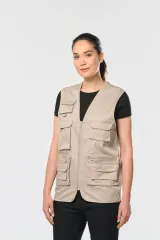 Chaleco polialgodón multibolsillos con forro - Unisex