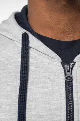 Sudadera capucha y cremallera contrastada