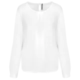 Blusa crepe manga larga mujer