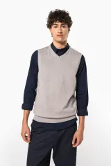 Jersey cuello de pico sin mangas