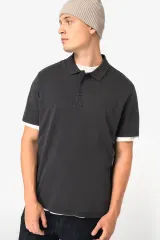 Polo ecorresponsable efecto lavado de punto jersey hombre