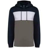 Sudadera tricolor con capucha unisex