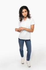 Polo de punto piqué manga corta mujer