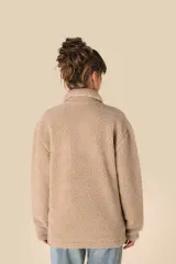 Sobrecamisa de sherpa con hombros caídos unisex