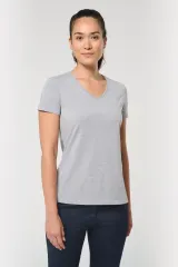 Camiseta ecorresponsable antibacteriana cuello de pico mujer
