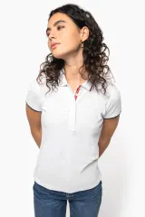 Polo piqué maga corta mujer