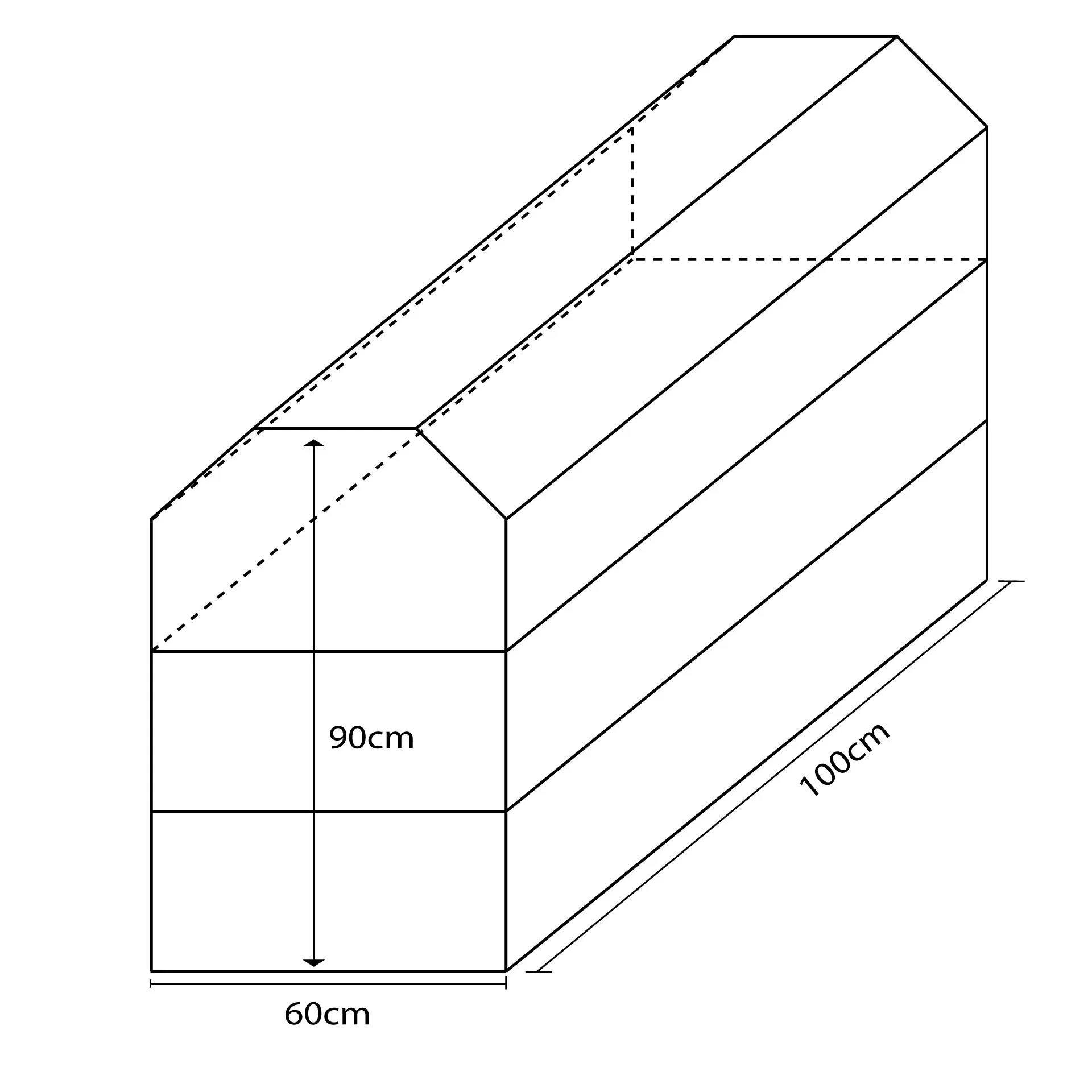 PLINTON DESMONTABLE PIRAMIDAL DE ESPUMA -TRES PIEZAS- 100X60X90CM