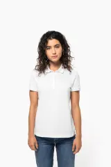 Polo de punto piqué manga corta mujer