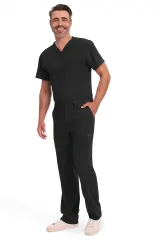 Pantalón con cordón de ajuste y tiro estándar hombre