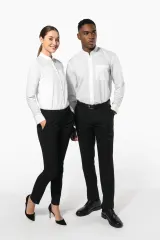 Camisa cuello mao manga larga mujer