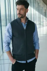 Jersey con cremallera sin mangas hombre