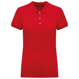 Polo de punto piqué manga corta mujer