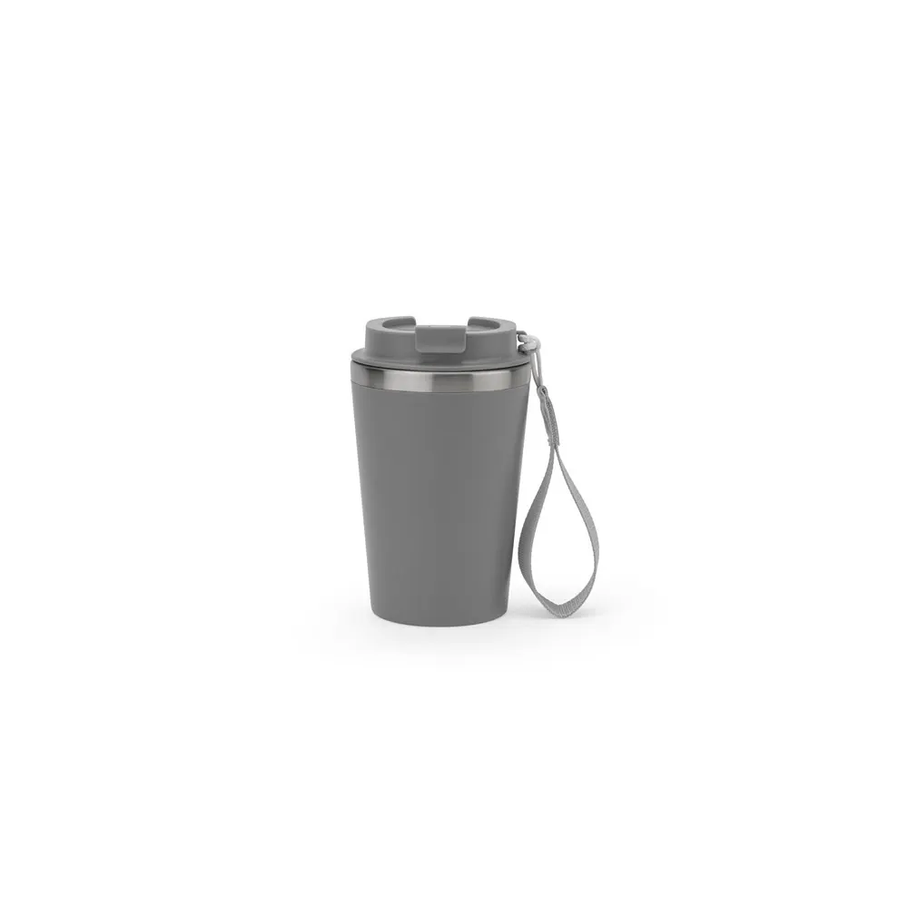 SPITZ. Vaso de viaje de acero inoxidable (90 % reciclado) y pared exterior de PP, con acabado mate 440 ml