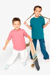Camiseta ecorresponsable de hombros caídos infantil