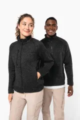 Chaqueta jaspeada con cremallera mujer
