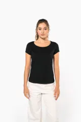 Camiseta manga corta cuello barco mujer