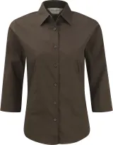 Camisa entallada mangas 3/4 mujer