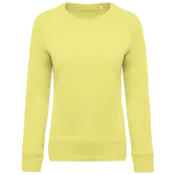 Sudadera algodón orgánico con cuello redondo y mangas raglan de mujer