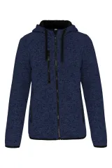 Chaqueta jaspeada con capucha mujer