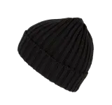 Gorro de punto canalé 2 x 1 con dobladillo