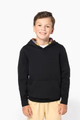 Sudadera con capucha de forro contrastado infantil