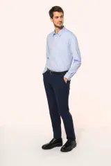 Camisa popelina manga larga hombre