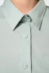 Camisa popelina de polialgodón manga larga mujer