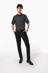 Camisa popelina manga corta hombre