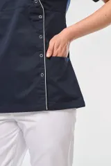 Blusa polialgodón con botones a presión mujer