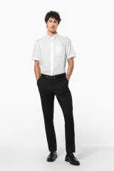 Camisa micro sarga no-plancha manga corta hombre
