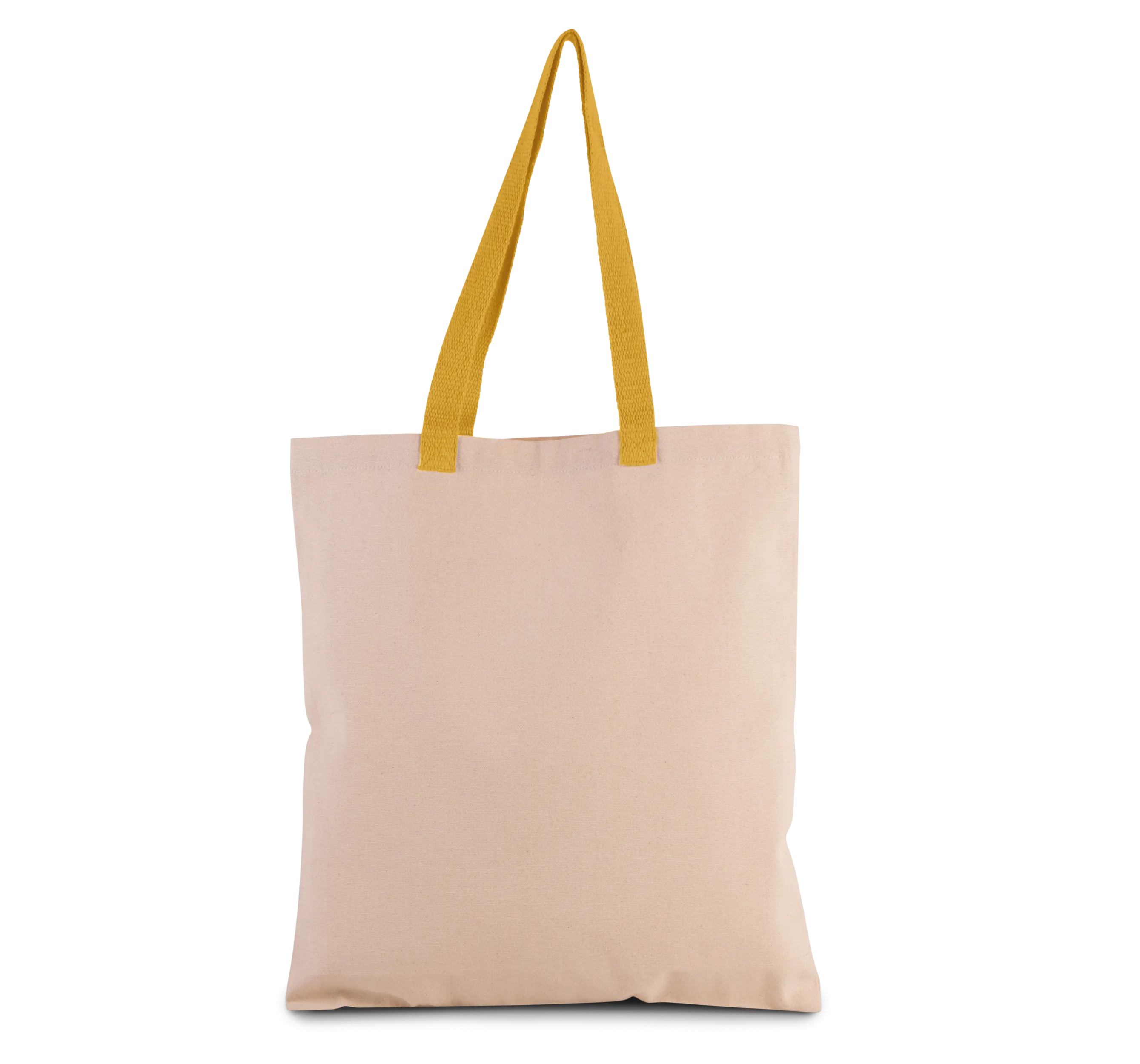 Bolsa shopper tejido canvas plana con asas contrastadas
