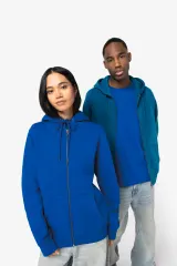Sudadera ecorresponsable con cremallera y capucha unisex